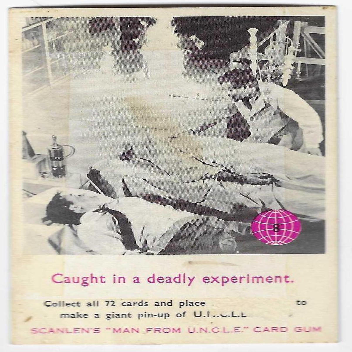 1967 Scanlens Man From U.N.C.L.E. (8) Caught In A Deadly Experiment