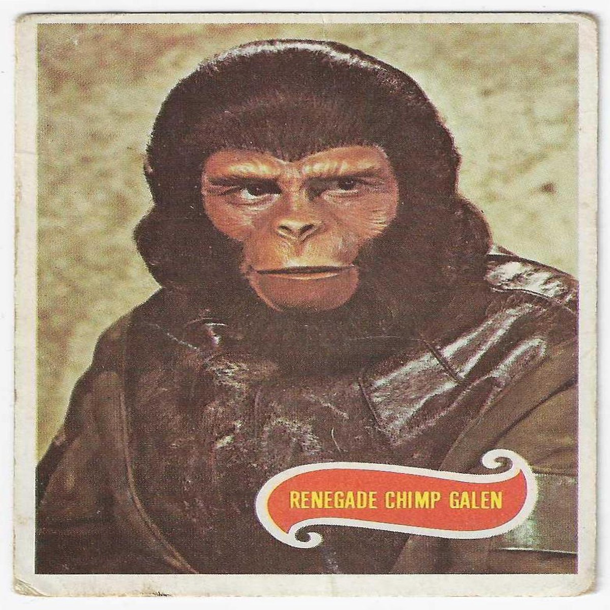 1975 Scanlens Planet of the Apes (1) Renegade Chimp Galen