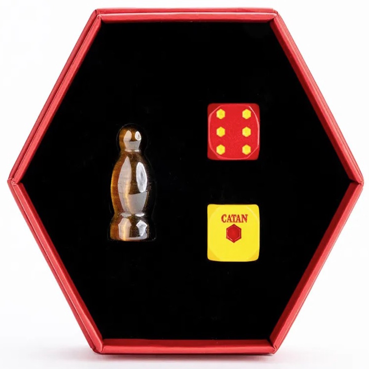 Catan Premium Robber with Metal Dice Set: Tigers Eye