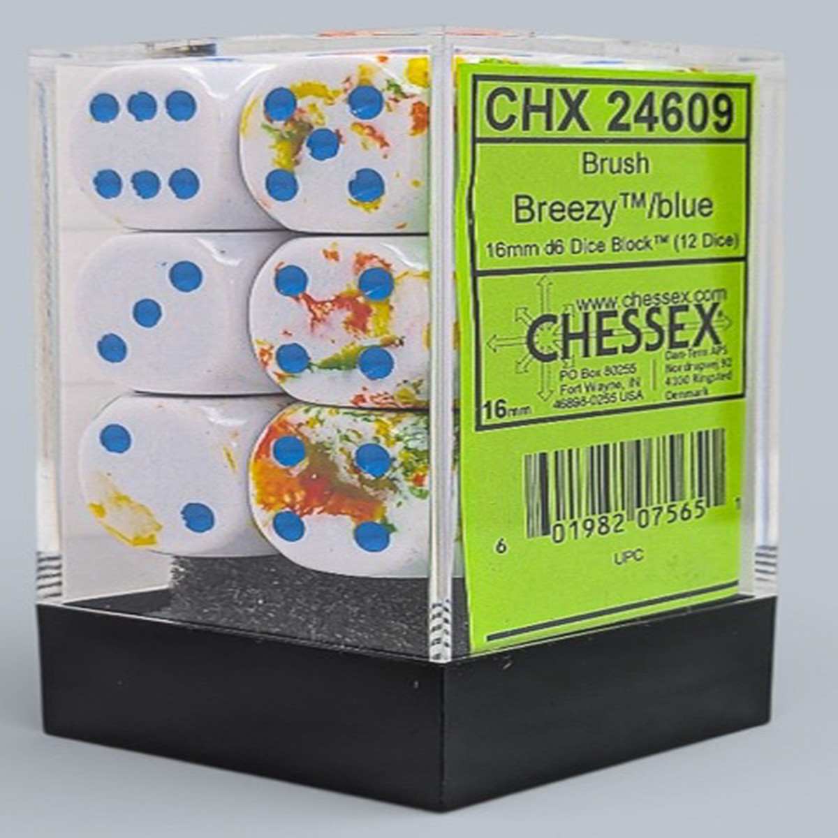Chessex: Brush 12D6 Breezy/Blue 16mm