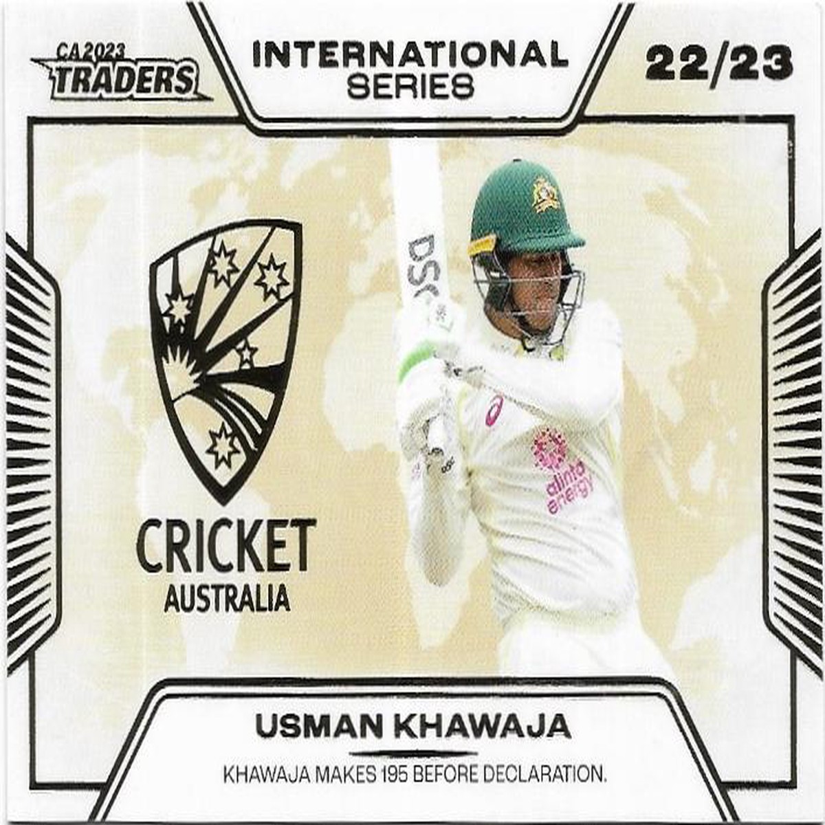 2023/24 Cricket Traders Luxe International Series Album Parallel (ISA10) Usman Khawaja 36/50