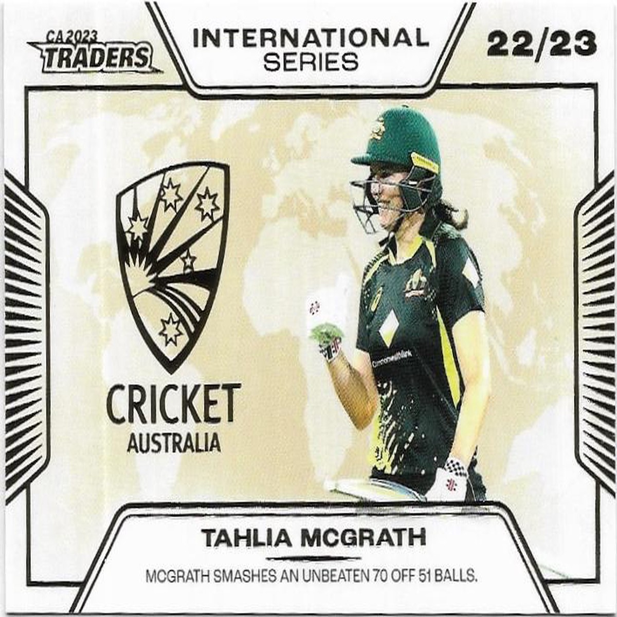 2023/24 Cricket Traders Luxe International Series Album Parallel (ISA21) Tahlia McGrath 32/50