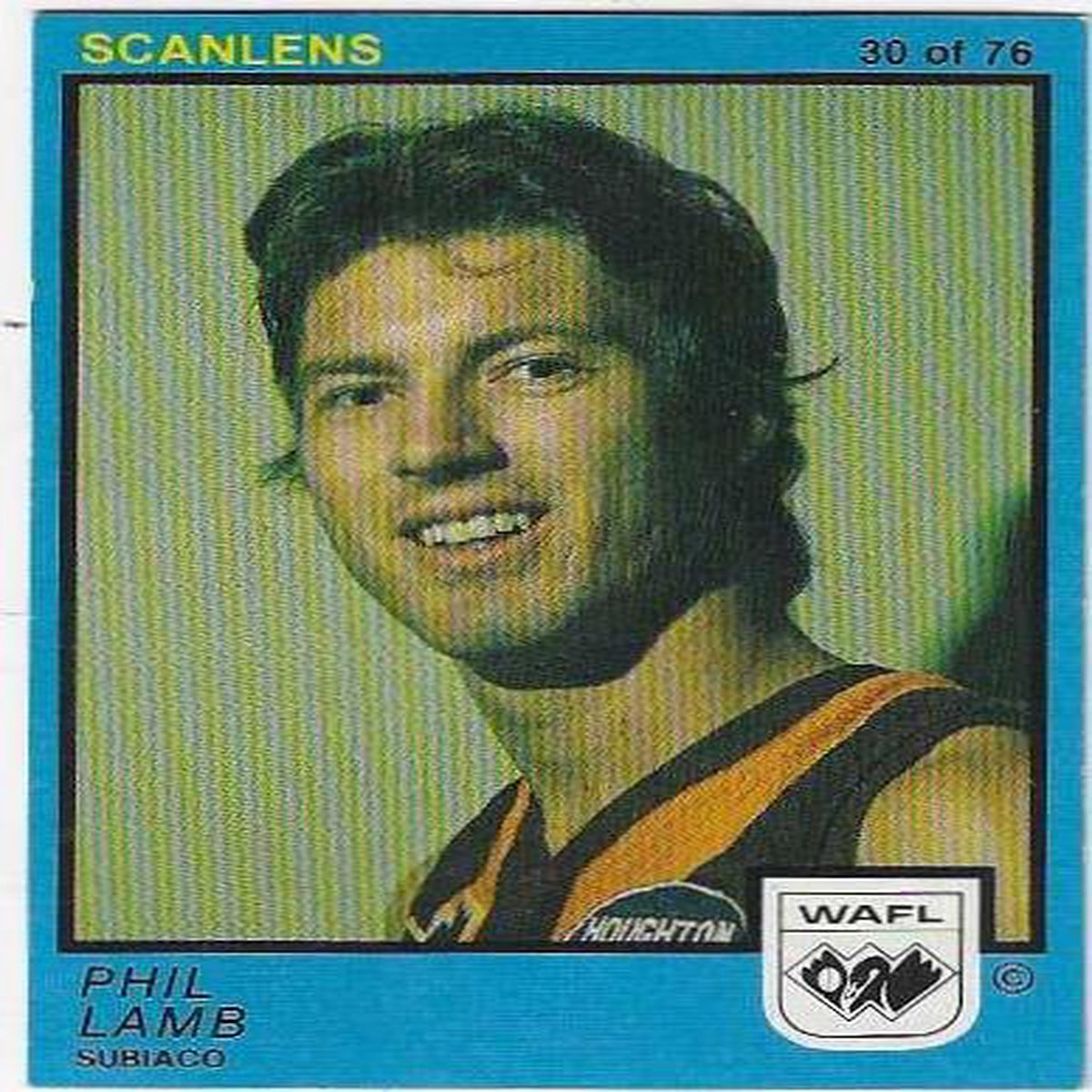 1982 WAFL Scanlens (30) Phil Lamb Subiaco