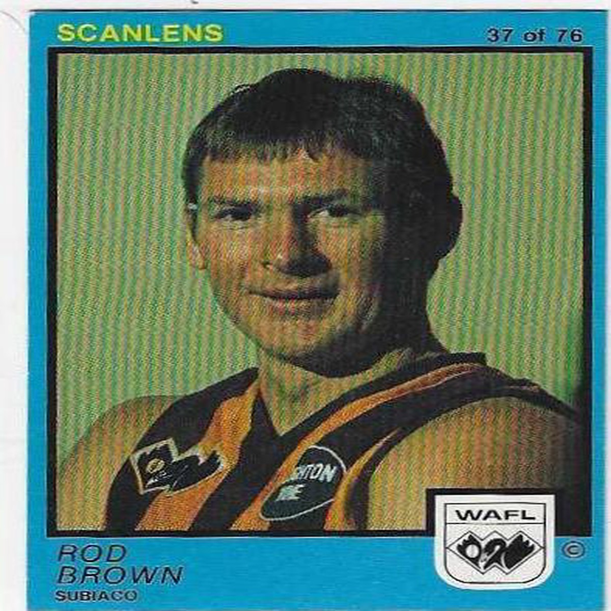 1982 WAFL Scanlens (37) Rod Brown Subiaco