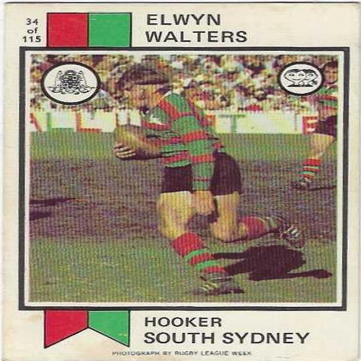1974 Scanlens Rugby League (34) Elwyn Walters South Sydney