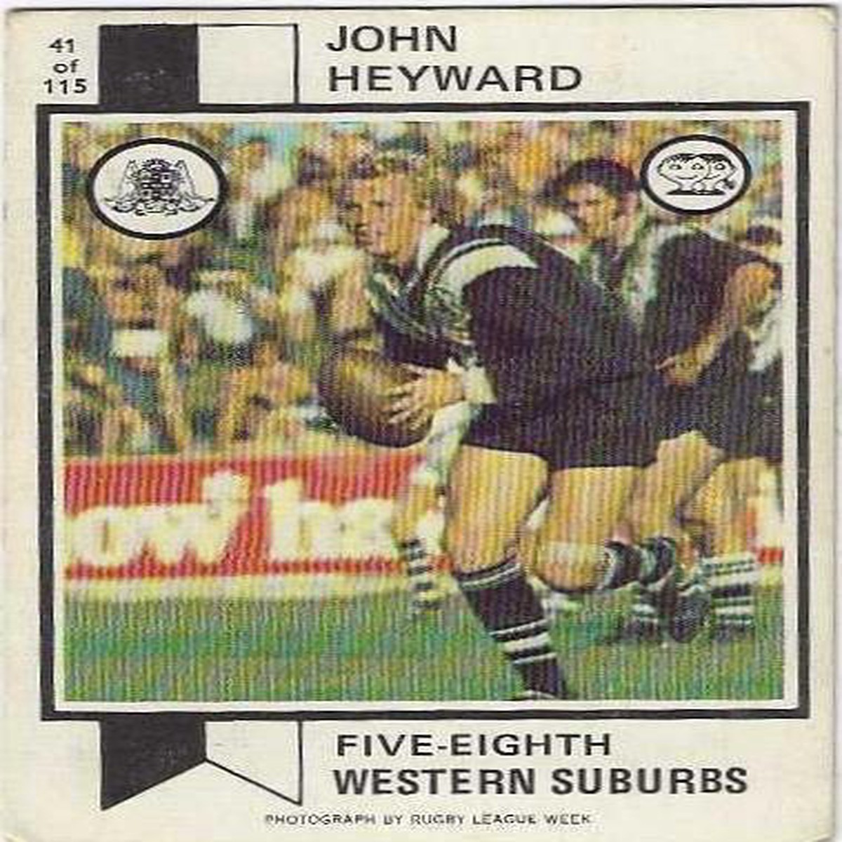 1974 Scanlens Rugby League (41) John Heyward Western Suburbs