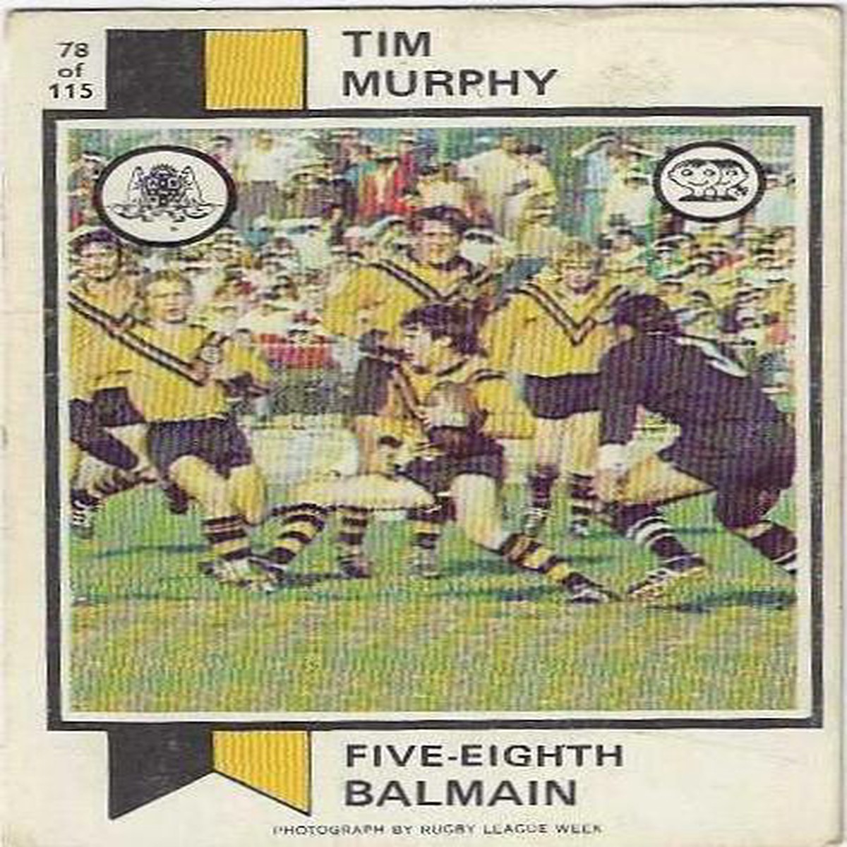 1974 Scanlens Rugby League (78) Tim Murphy Balmain
