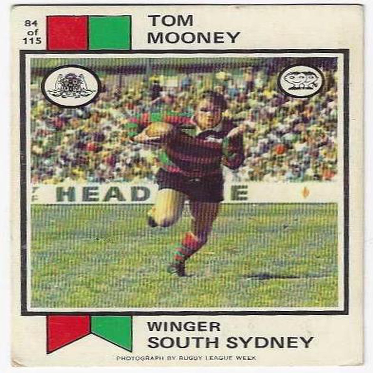 1974 Scanlens Rugby League (84) Tom Mooney South Sydney