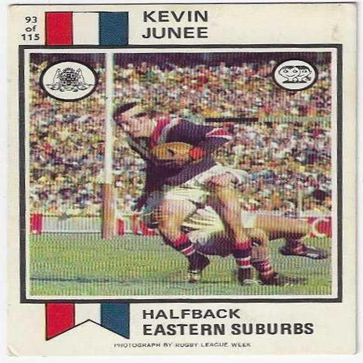 1974 Scanlens Rugby League (93) Kevin Junee Eastern Suburbs