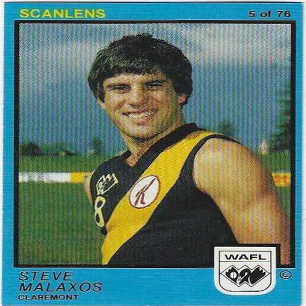 1982 WAFL Scanlens (5) Steve Malaxos Claremont
