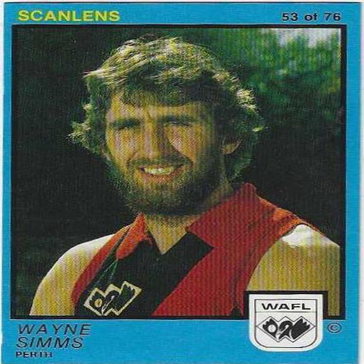 1982 WAFL Scanlens (53) Wayne Sims Perth