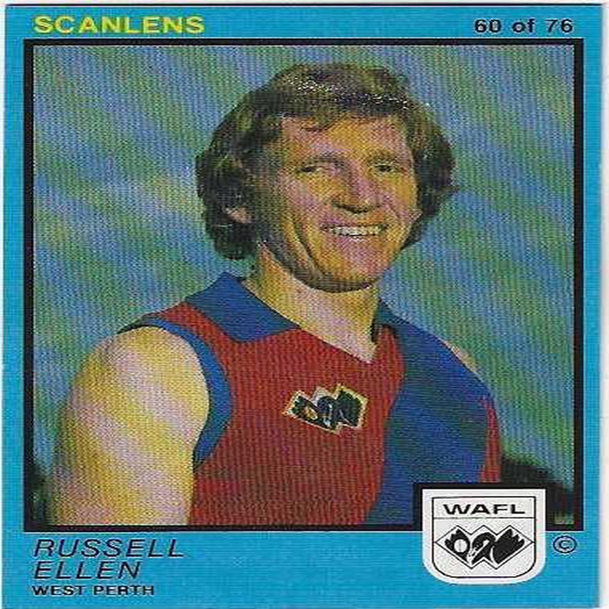 1982 WAFL Scanlens (60) Russell Ellen West Perth
