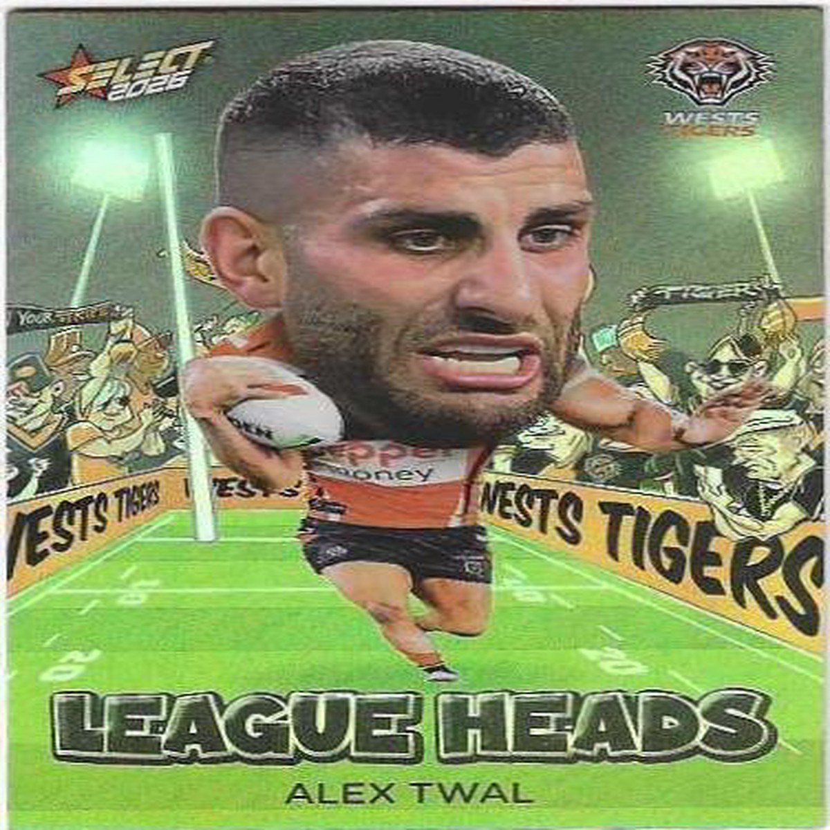 2026 Select Nrl League Heads (LH136) Alex Twal Wests Tigers