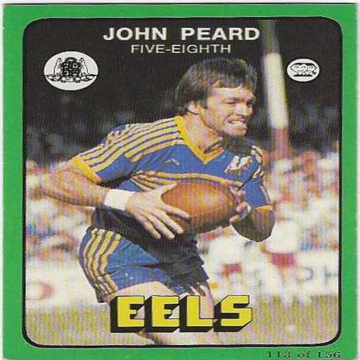 1978 Scanlens Rugby League (113) John Peard Eels