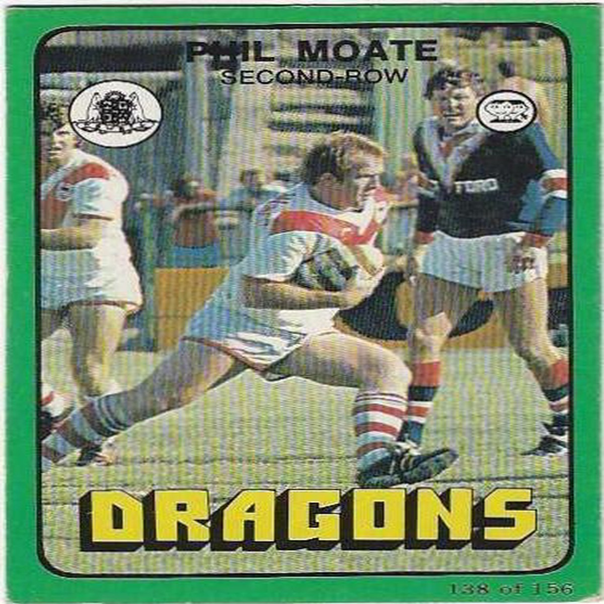 1978 Scanlens Rugby League (138) Phil Moate Dragons