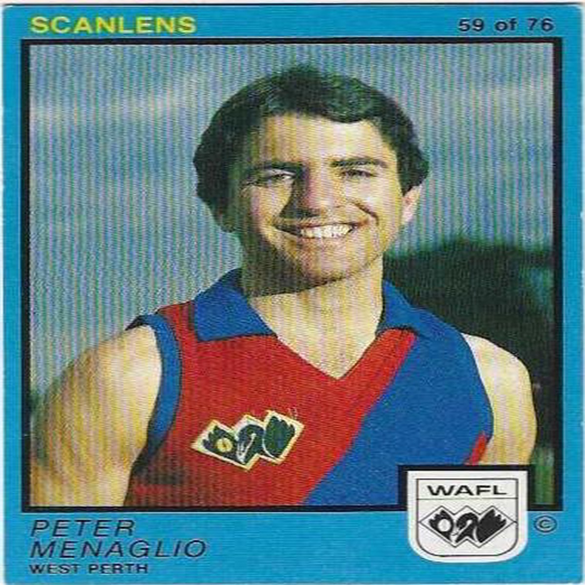 1982 WAFL Scanlens (59) Peter Menaglio West Perth