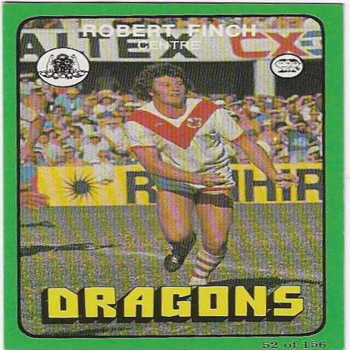 1978 Scanlens Rugby League (52) Robert Finch Dragons