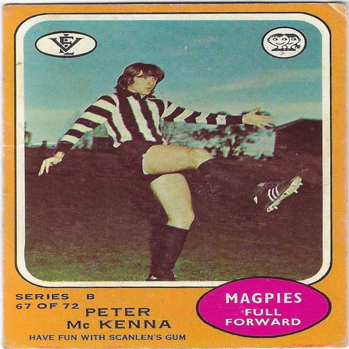 1973 B VFL Scanlens (67) Peter McKenna Collingwood
