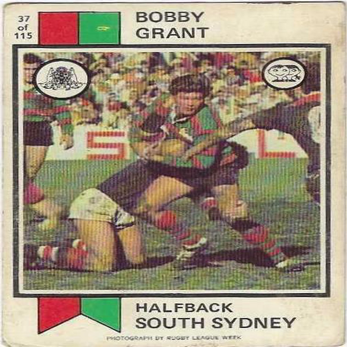 1974 Scanlens Rugby League (37) Bobby Grant South Sydney