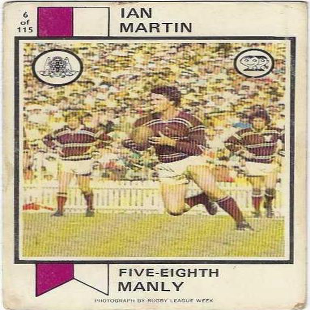 1974 Scanlens Rugby League (6) Ian Martin Manly