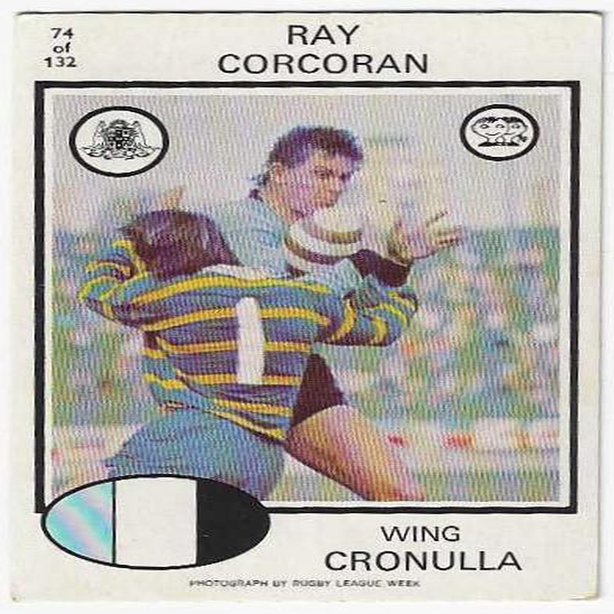 1975 Scanlens Rugby League (74) Ray Corcoran Cronulla