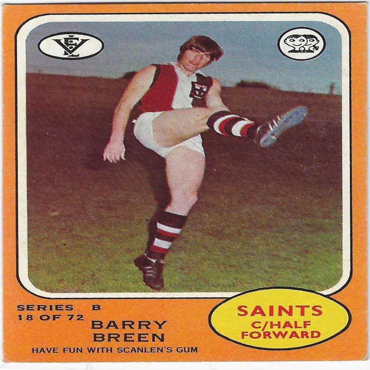 1973 B VFL Scanlens (18) Barry Breen St. Kilda