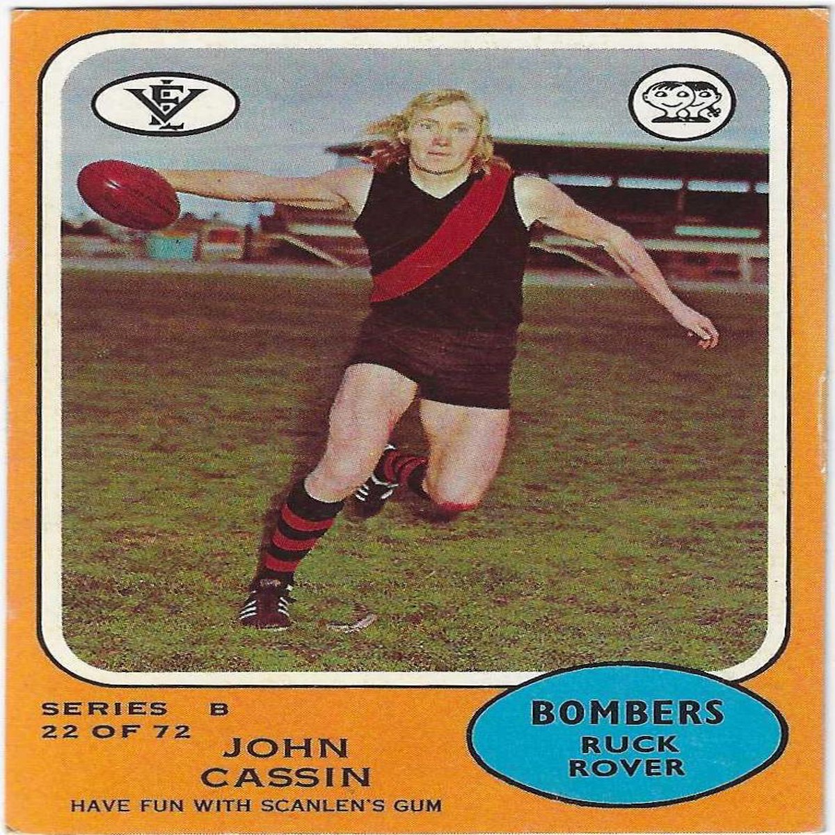 1973 B VFL Scanlens (22) John Cassin Essendon