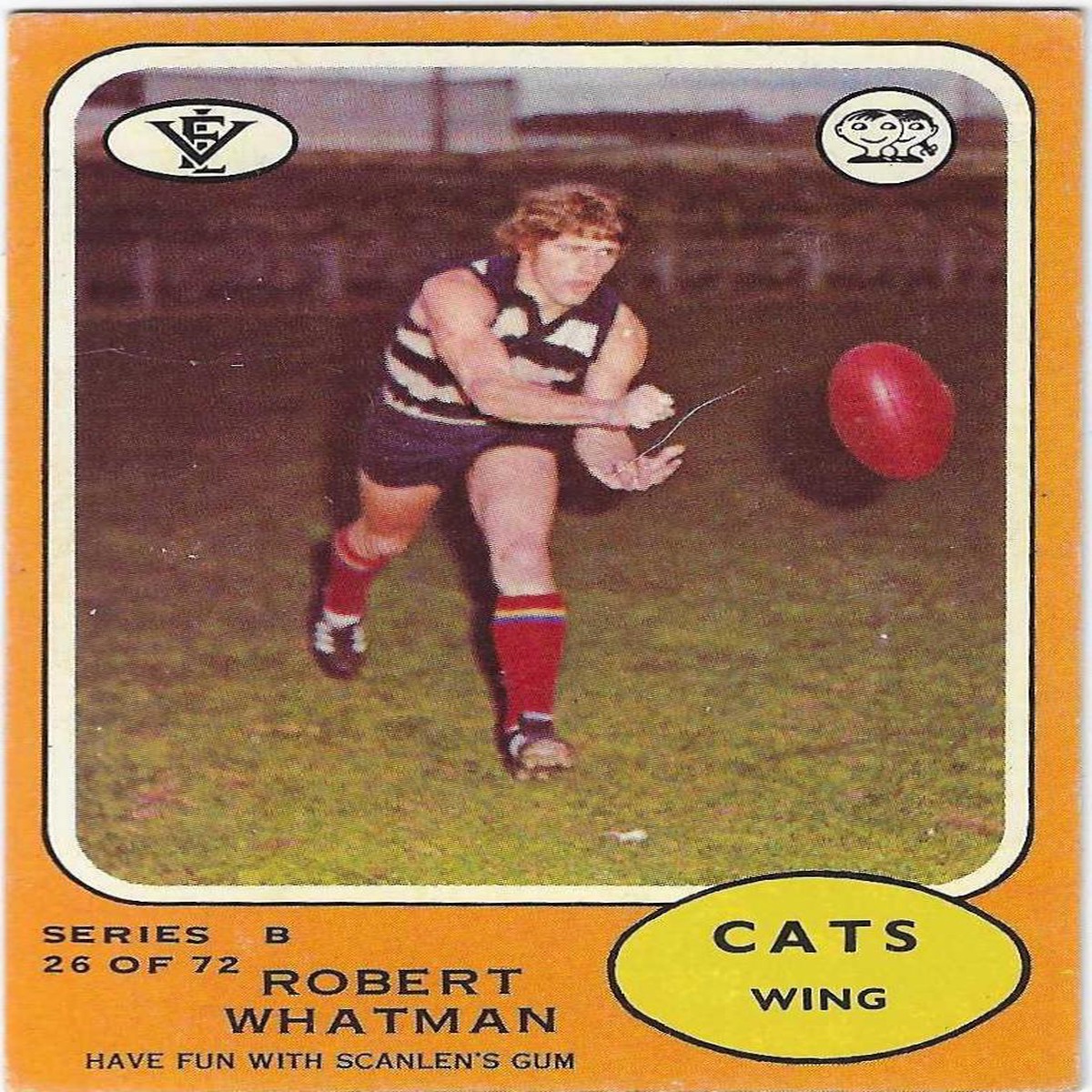 1973 B VFL Scanlens (26) Robert Whatman Geelong