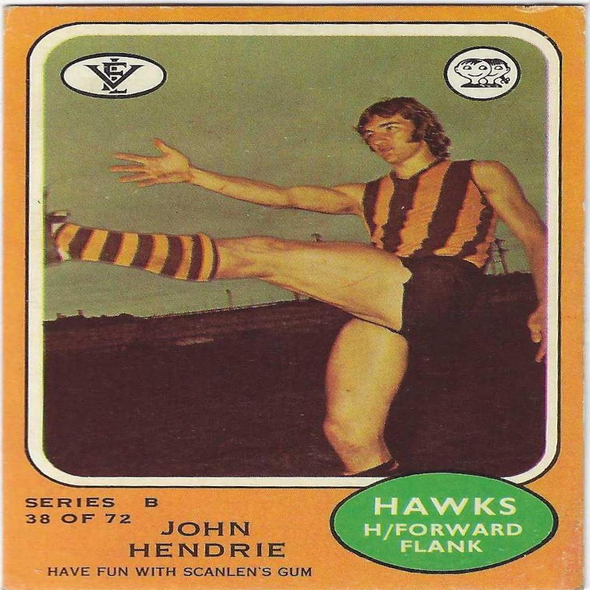 1973 B VFL Scanlens (38) John Hendrie Hawthorn
