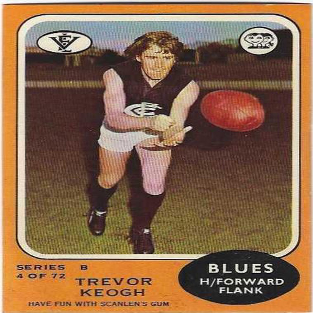 1973 B VFL Scanlens (4) Trevor Keogh Carlton