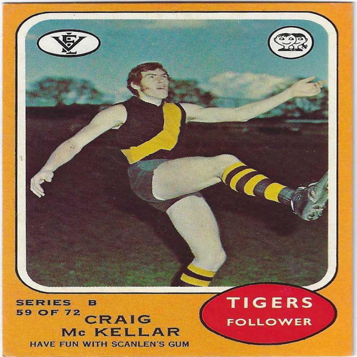 1973 B VFL Scanlens (59) Craig McKellar Richmond