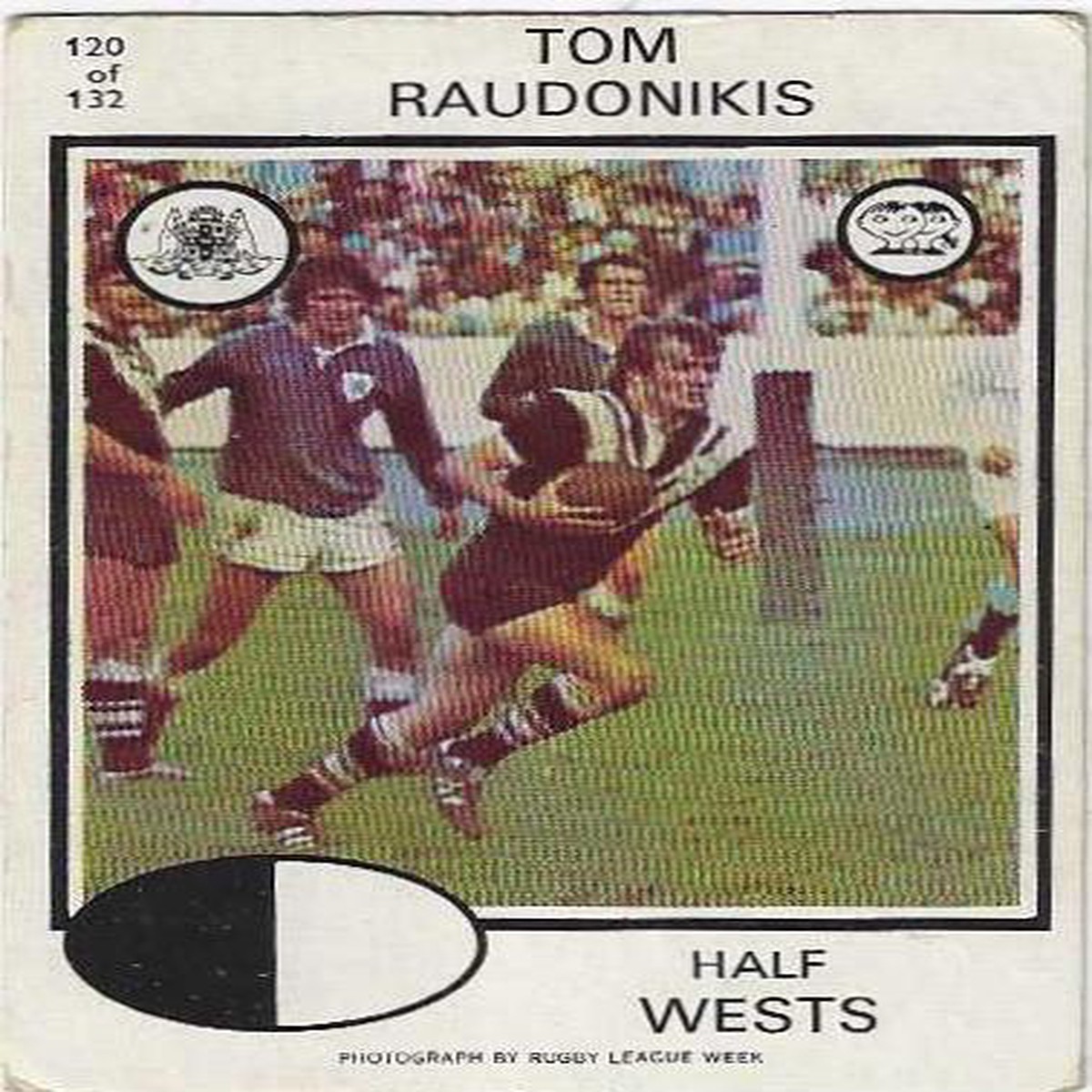 1975 Scanlens Rugby League (120) Tom Rauydonikis Wests