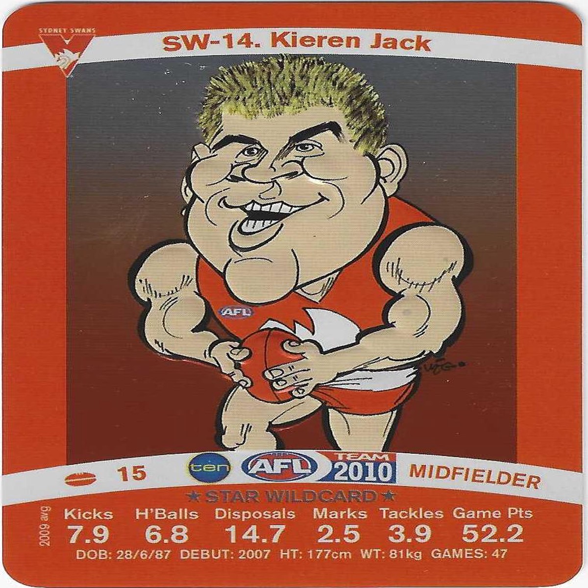 2010 Teamcoach Star Wildcard (SW-14) Kieren Jack Sydney