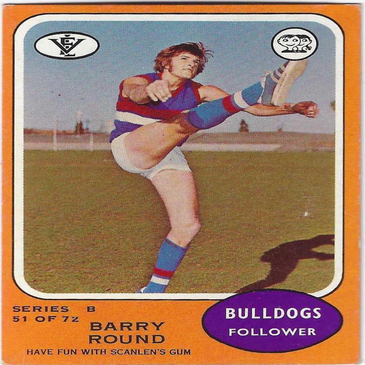 1973 B VFL Scanlens (51) Barry Round Footscray