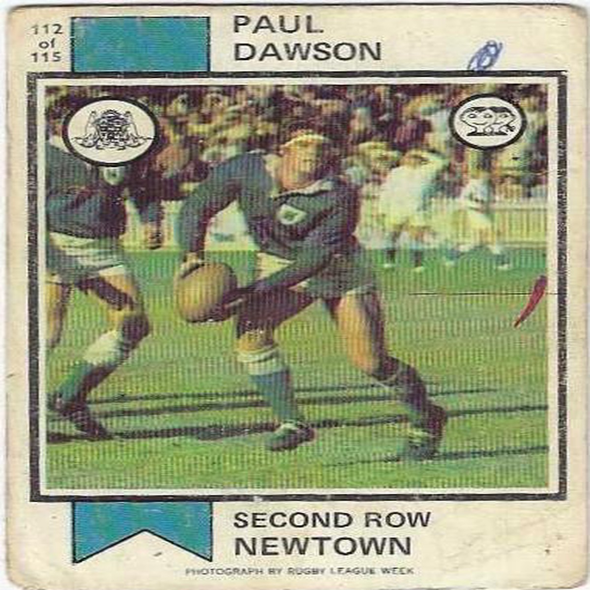 1974 Scanlens Rugby League (112) Paul Dawson Newtown