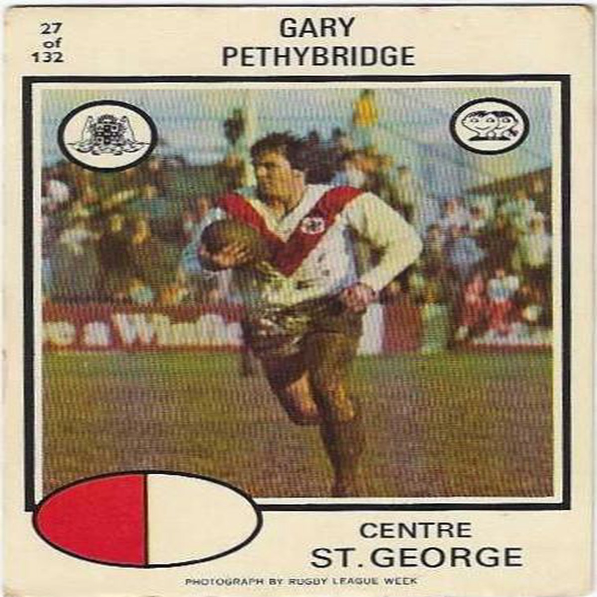 1975 Scanlens Rugby League (27) Gary Pethybridge St. George