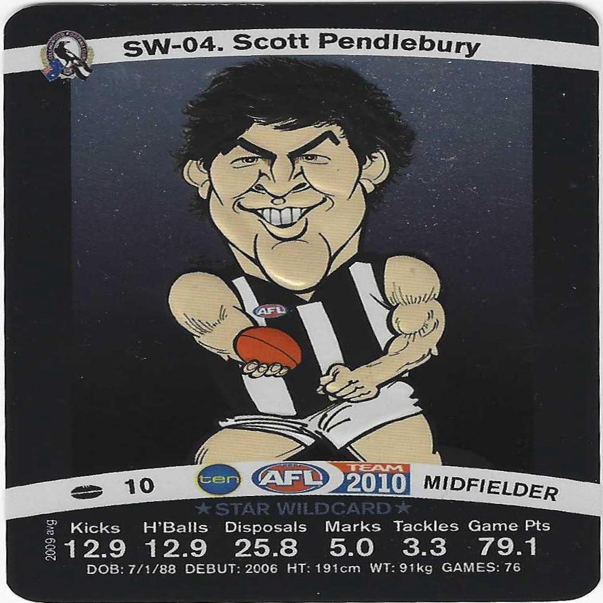 2010 Teamcoach Star Wildcard (SW-04) Scott Pendlebury Collingwood