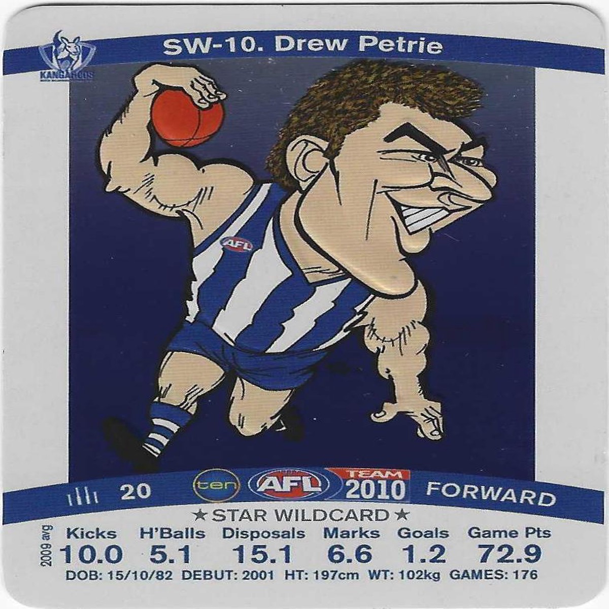 2010 Teamcoach Star Wildcard (SW-10) Drew Petrie North Melbourne