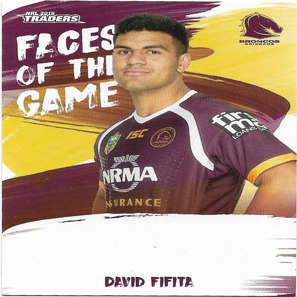 2019 Nrl Traders Faces of the Game (FG01) David Fifita Broncos