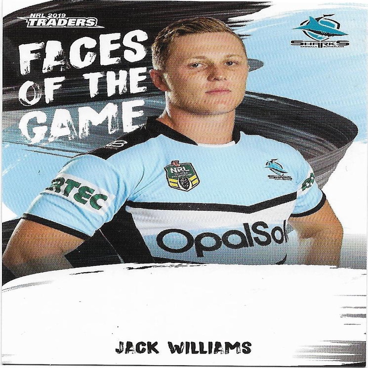 2019 Nrl Traders Faces of the Game (FG16) Jack Williams Sharks