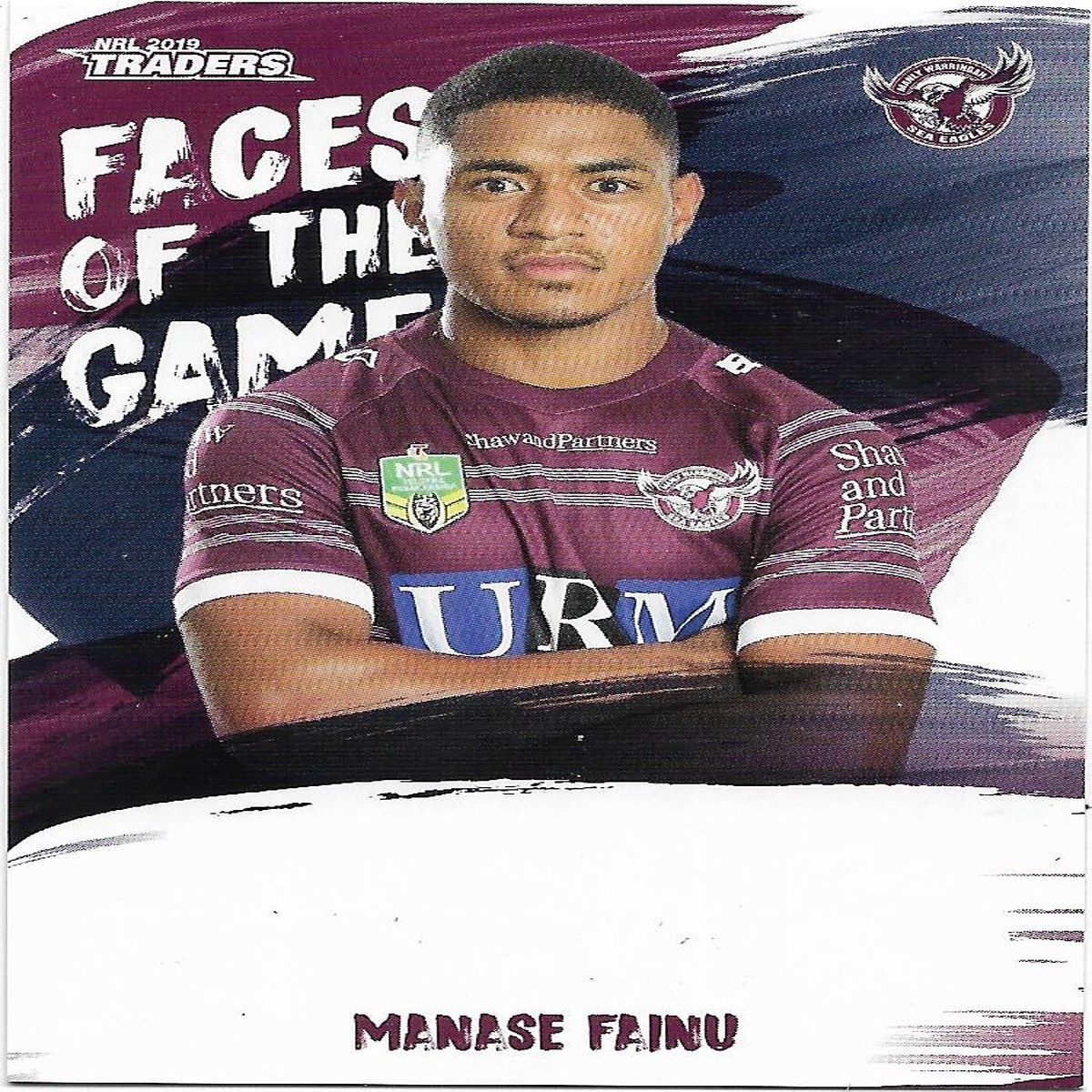 2019 Nrl Traders Faces of the Game (FG22) Manase Fainu Sea Eagles