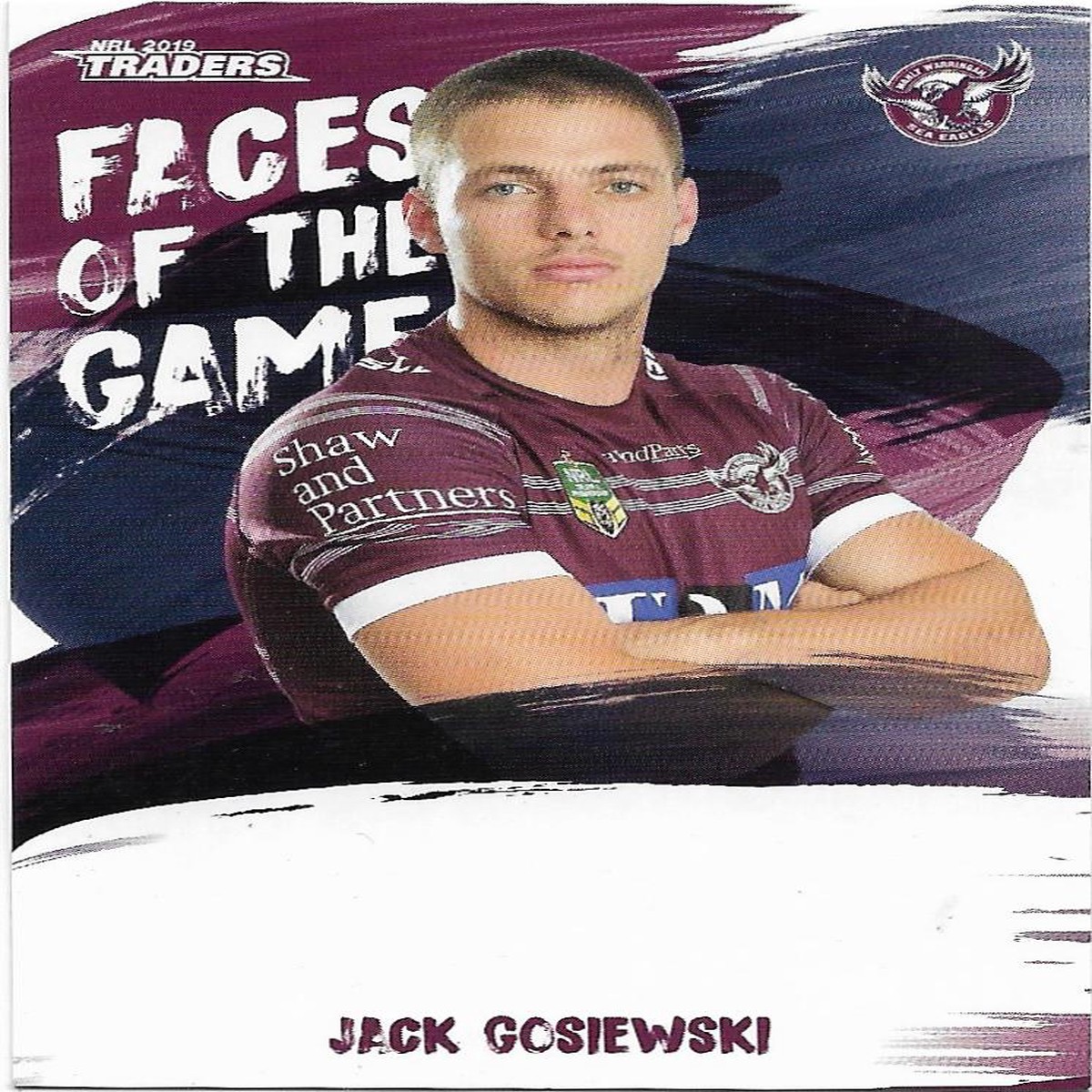 2019 Nrl Traders Faces of the Game (FG23) Jack Gosiewski Sea Eagles