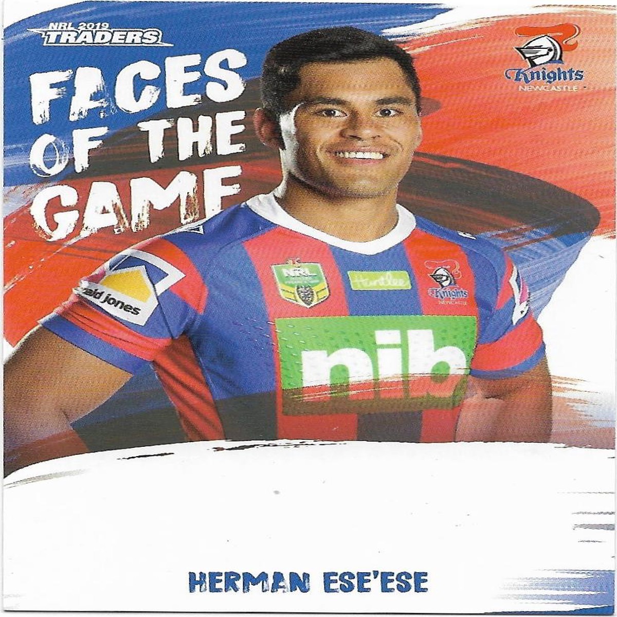2019 Nrl Traders Faces of the Game (FG29) Herman Eseese Knights