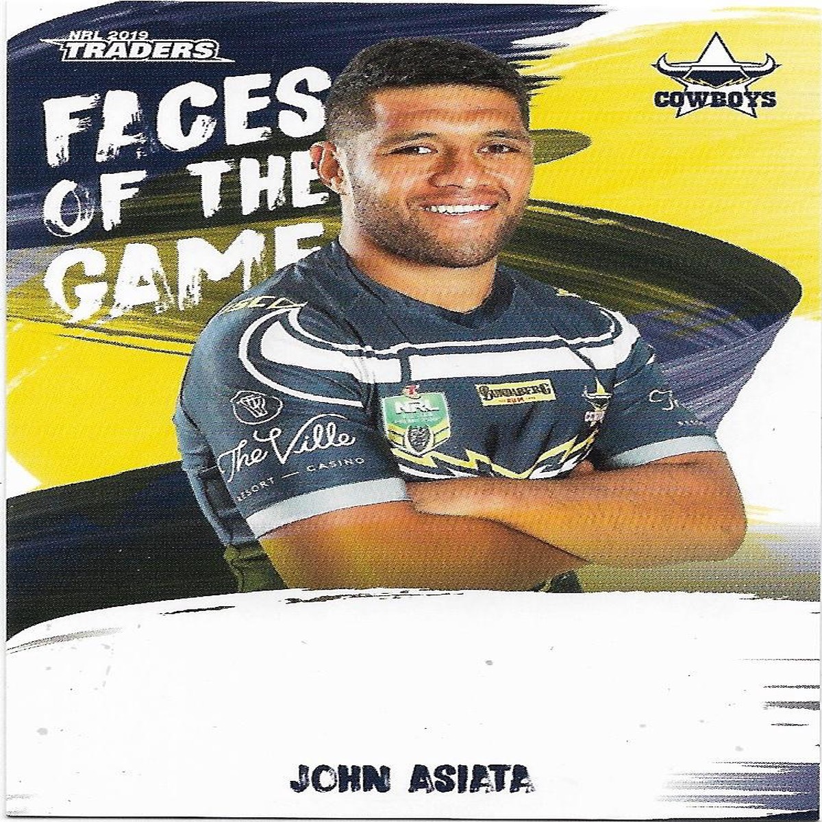 2019 Nrl Traders Faces of the Game (FG33) John Asiata Cowboys