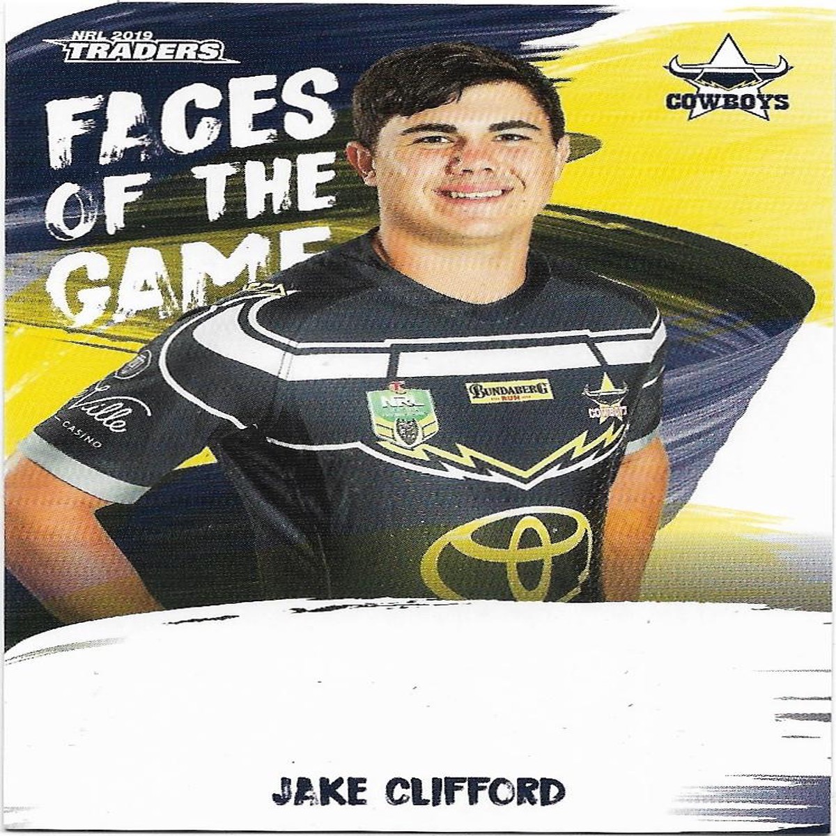 2019 Nrl Traders Faces of the Game (FG34) Jake Clifford Cowboys