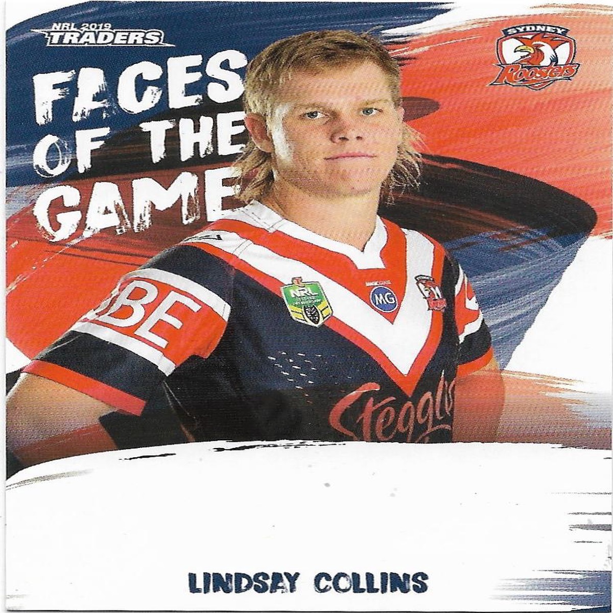 2019 Nrl Traders Faces of the Game (FG53) Lindsay Collins Roosters