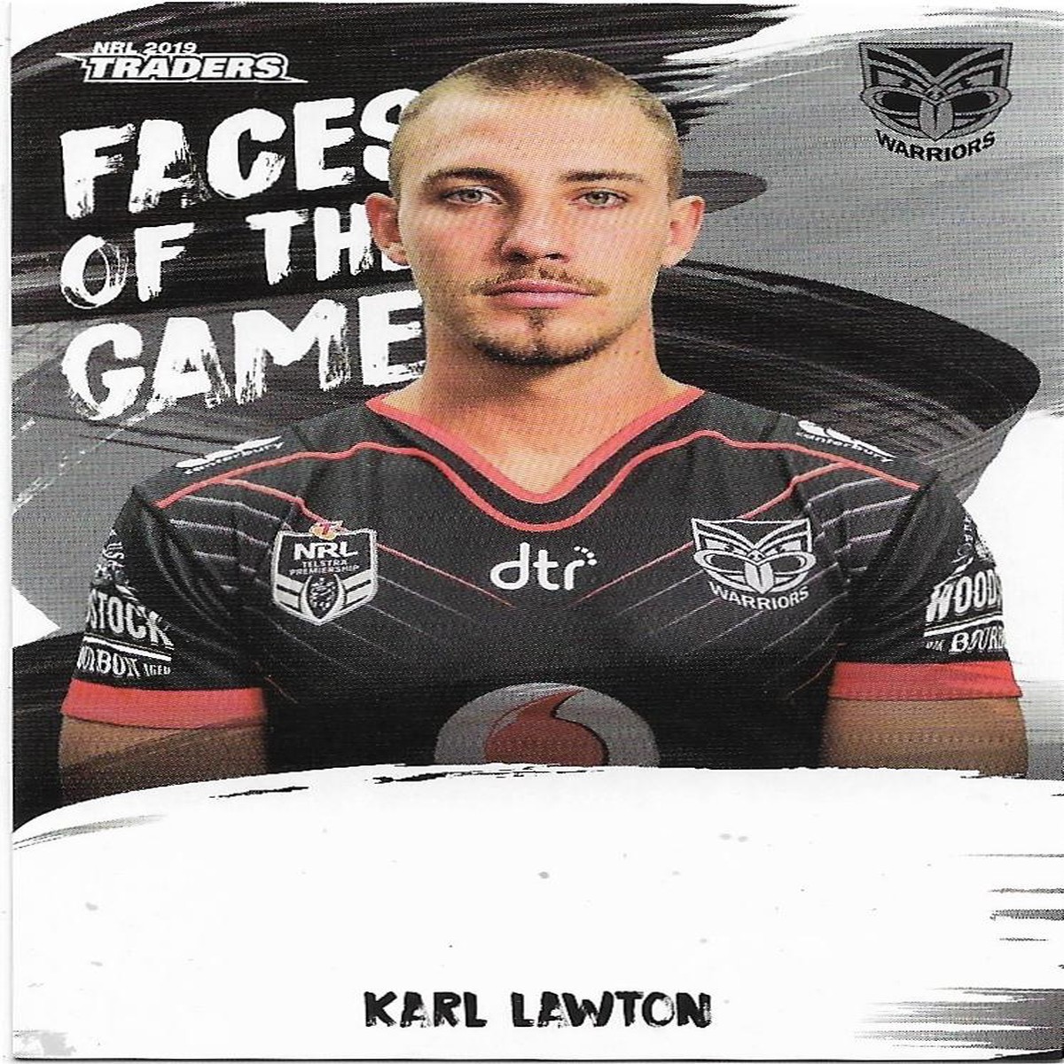 2019 Nrl Traders Faces of the Game (FG57) Karl Lawton Warriors