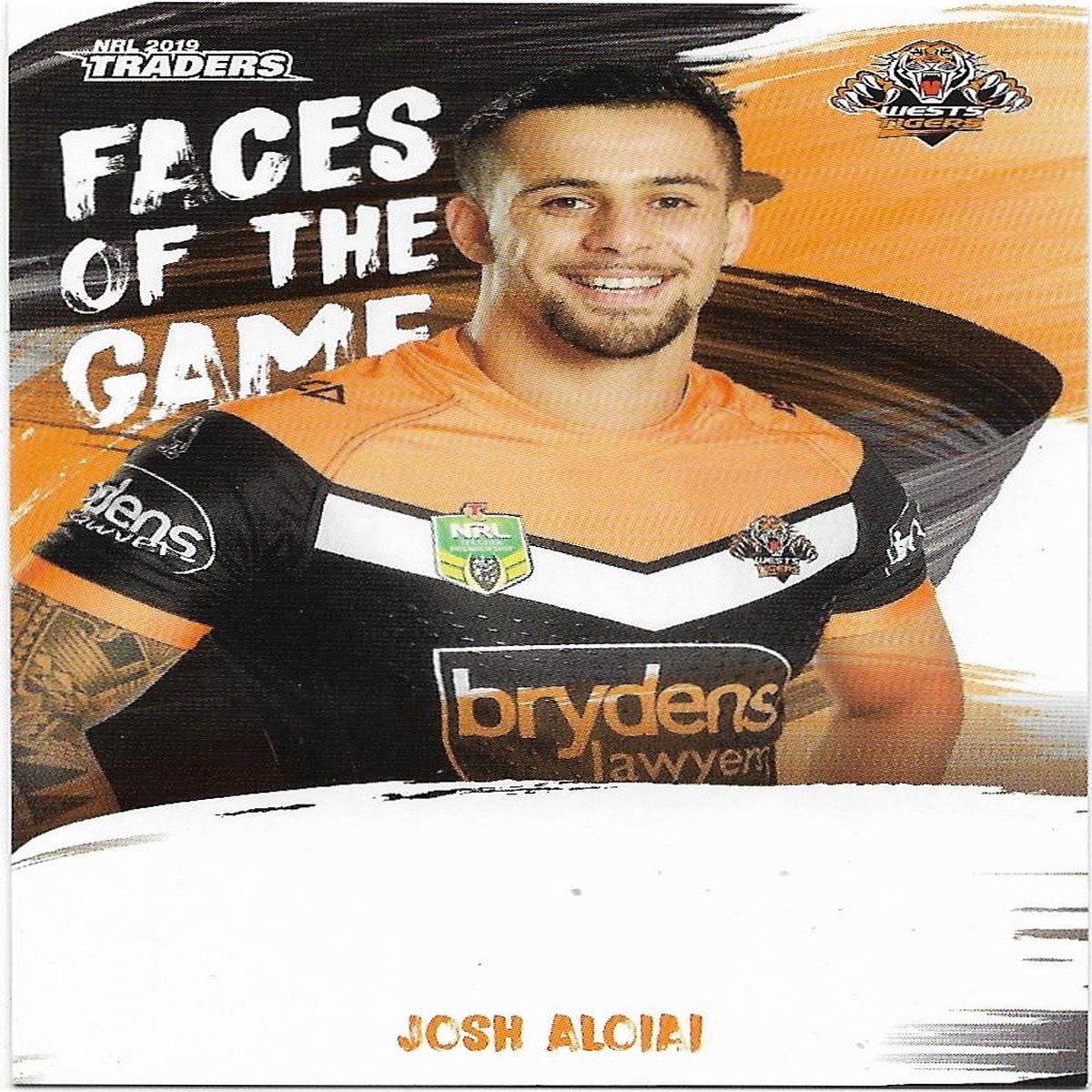 2019 Nrl Traders Faces of the Game (FG61) Josh Aloiai Wests Tigers