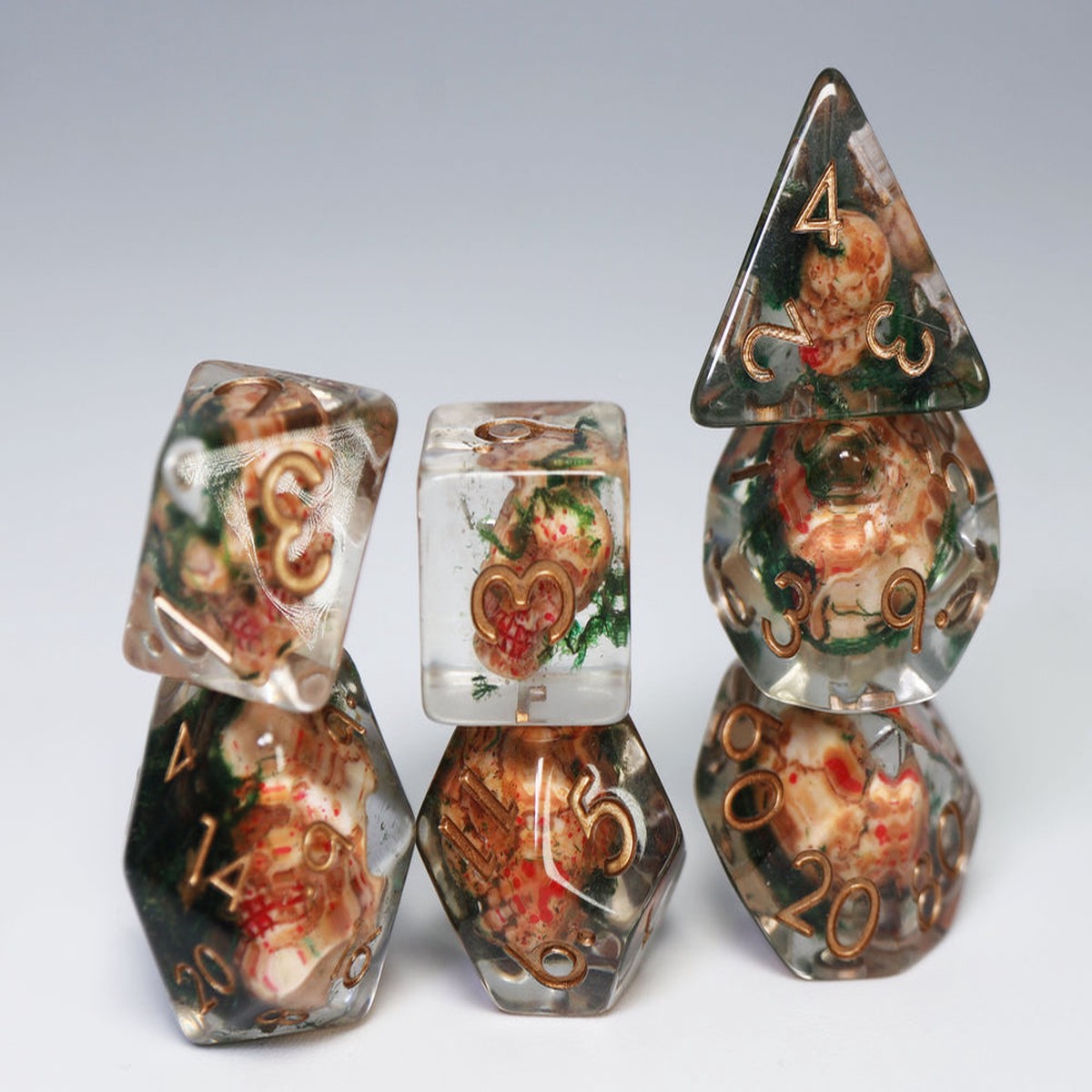 Ancient Skull RPG Dice Set - 7ct Ancient Skull