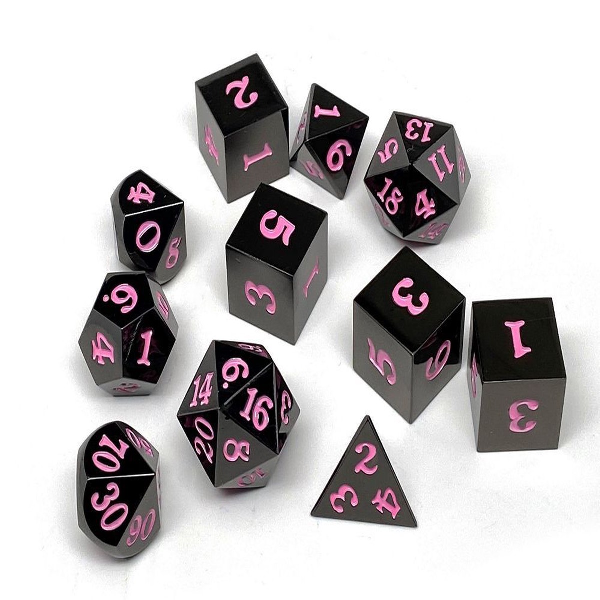 Easy Roller Metal Gunmetal Pink Signature Font 11ct Polyhedral Set - 11ct Gunmetal Pink Sig